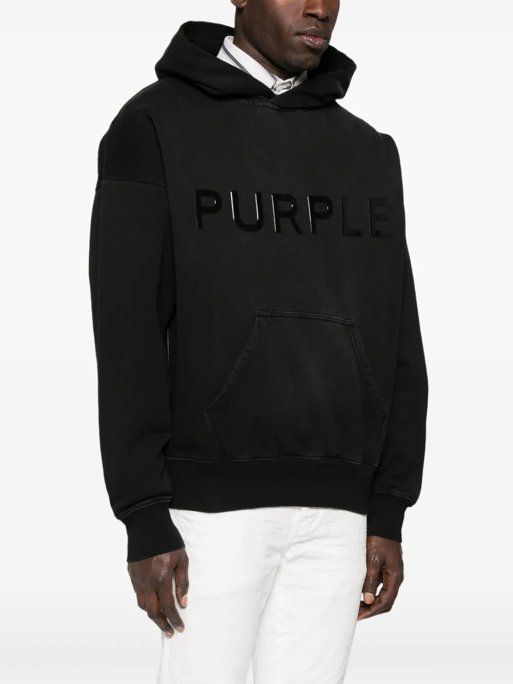 Purple Brand Hoodie met logopatch Zwart