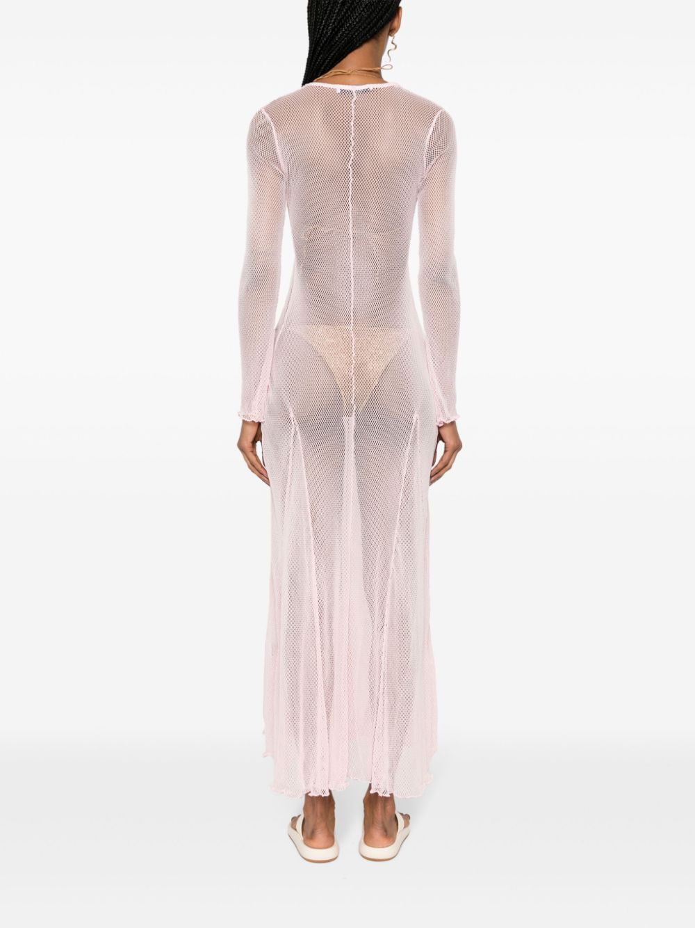 Shop Gimaguas Rete Semi-sheer Dress In Pink