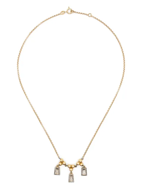 LEANDRA collar Taper en oro amarillo de 18kt con tres diamantes