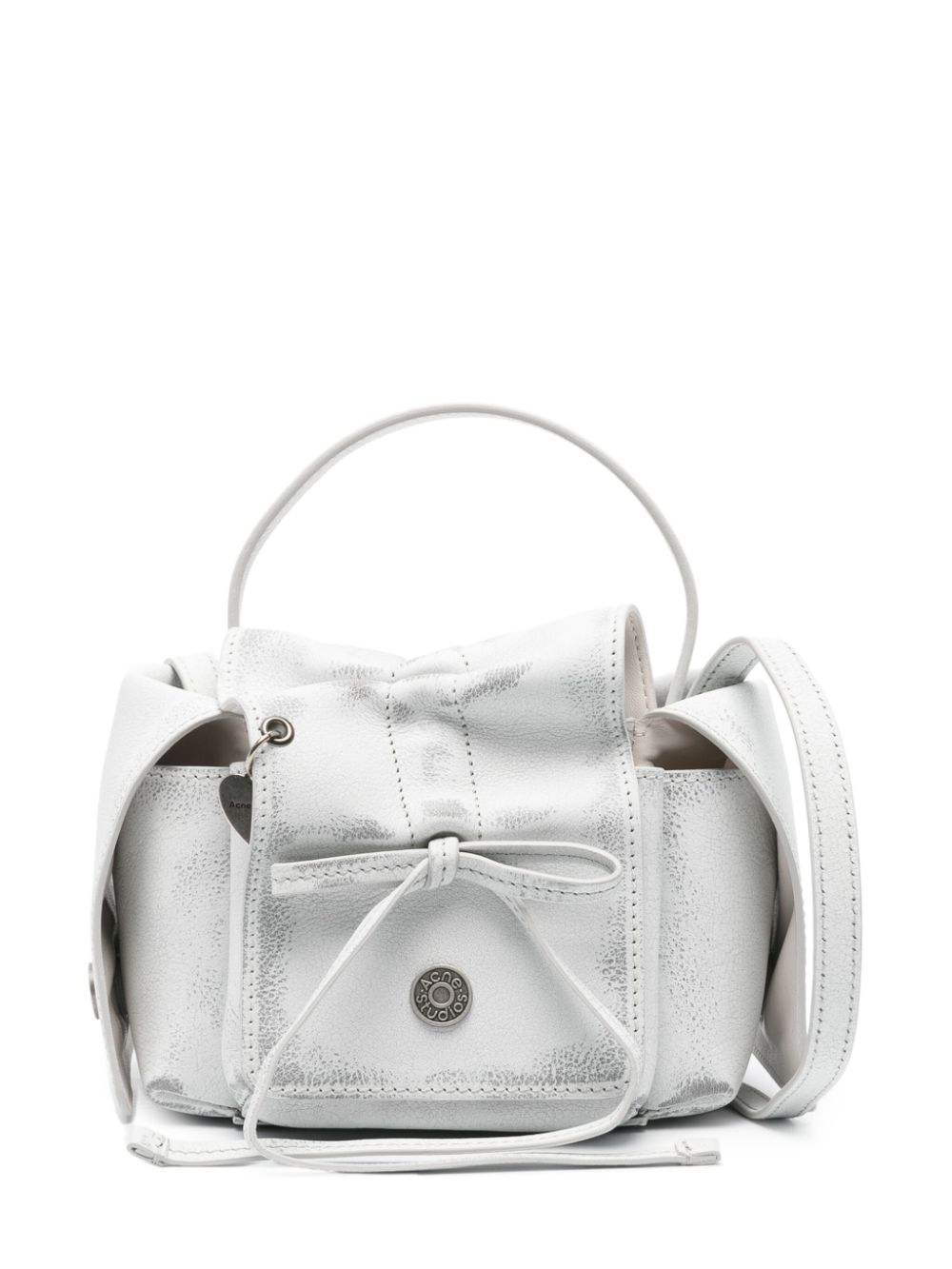 Acne Studios logo-pendant leather mini bag - Grey