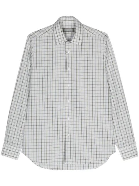 Canali check-pattern cotton shirt