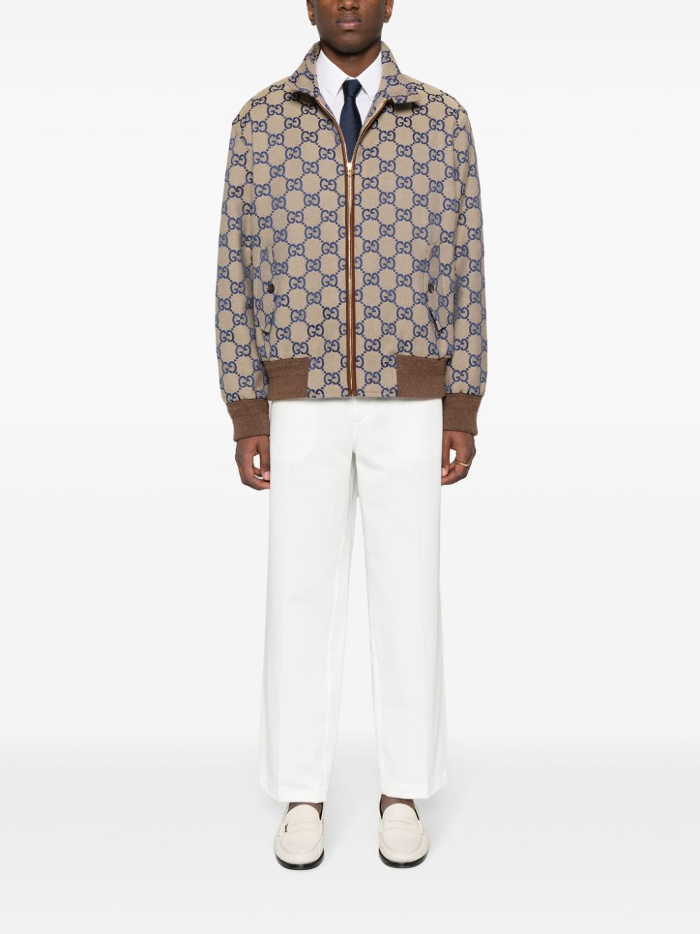 Gucci Katoenen broek met webdetail Beige