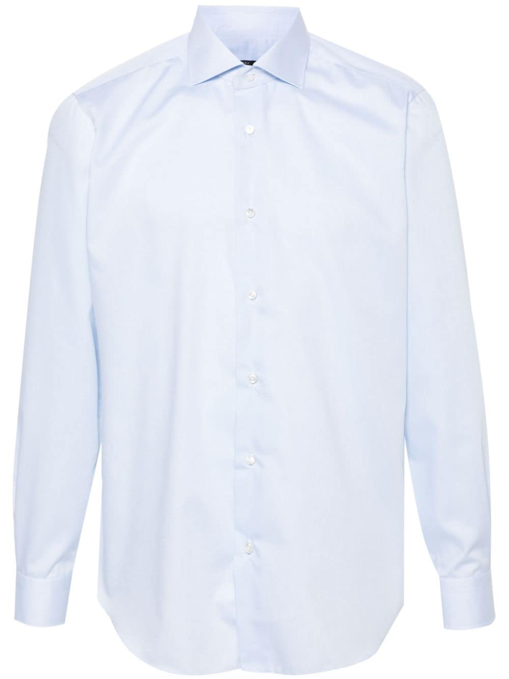 Barba Jacquard Cotton Shirt In Blue