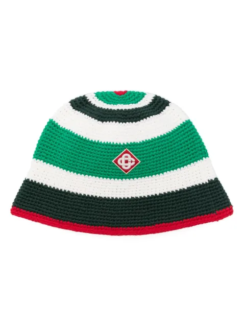 Casablanca logo-appliqué crochet bucket hat