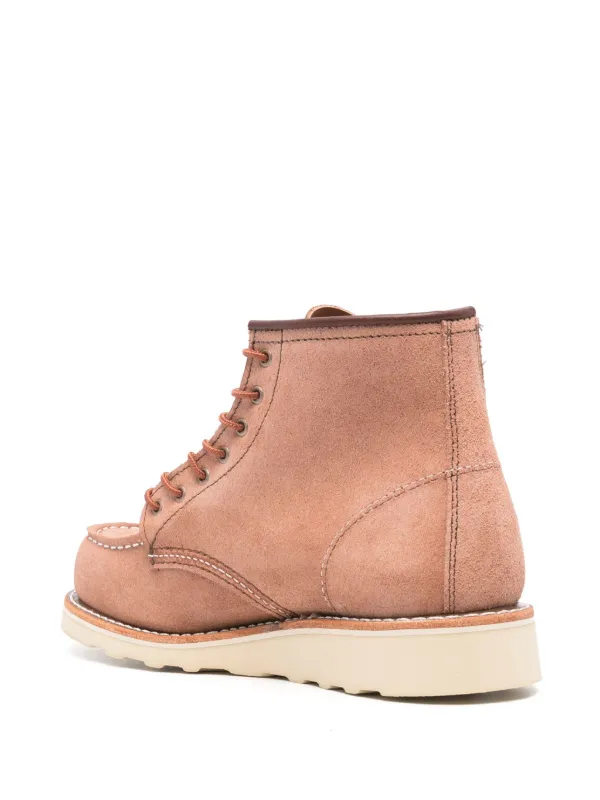 Red Wing Shoes Classic Moc Suede Boots Pink FARFETCH IN