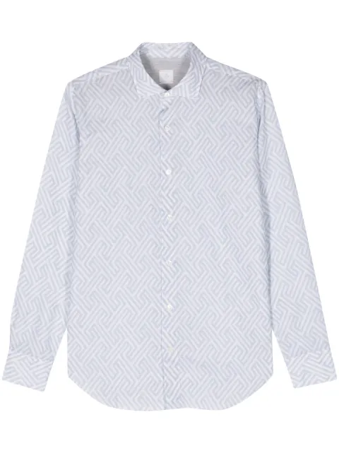 Eleventy geometric-print button-up shirt