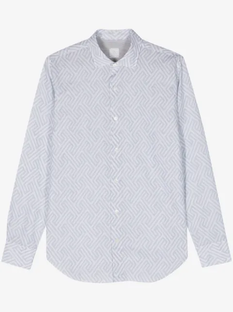 Eleventy geometric-print button-up shirt