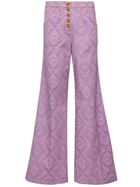 ETRO geometric-print flared trousers