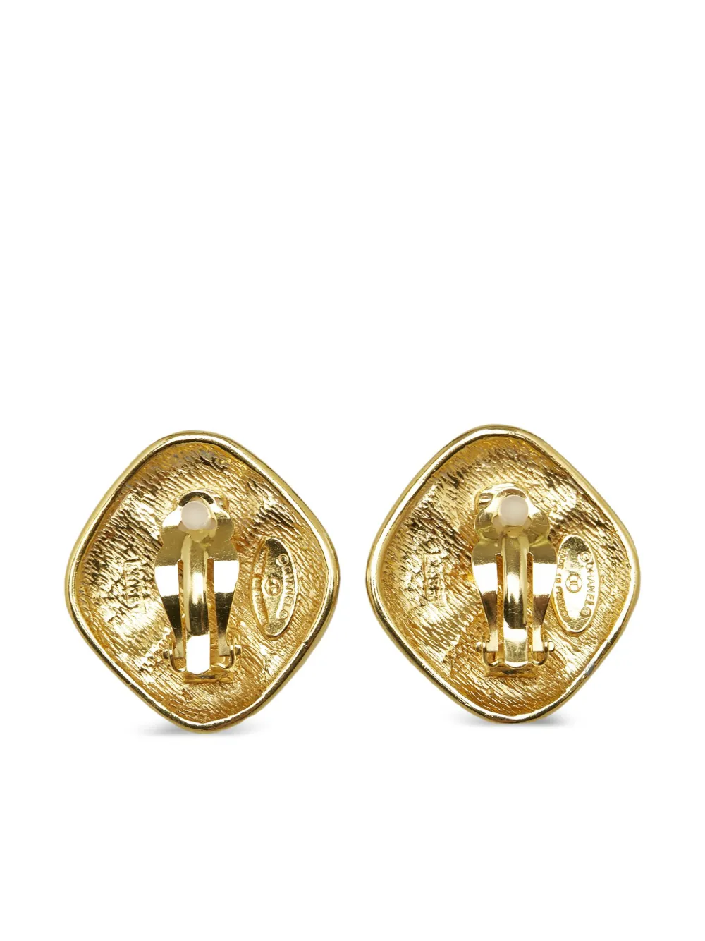 CHANEL Pre-Owned gold-plated CC clip-on earrings - Goud