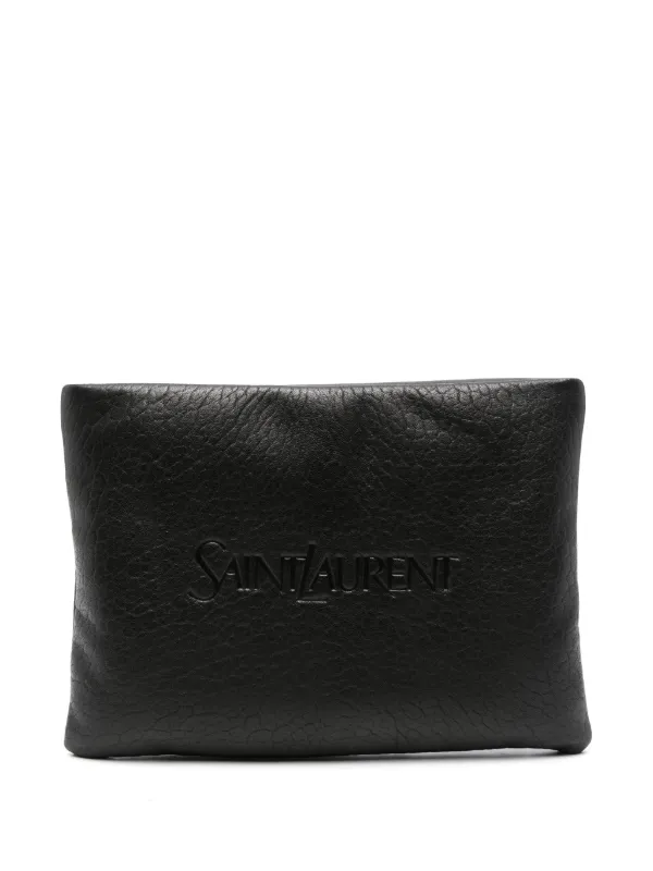 Saint Laurent Large Puffy Pouch Clutch Bag Black FARFETCH IE