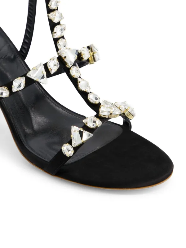 Giambattista Valli Diamond Dip Satin Sandals Black FARFETCH PH