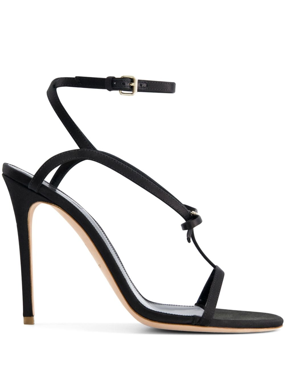 Shop Giambattista Valli 90mm Bow-embellished Satin Sandals In Black