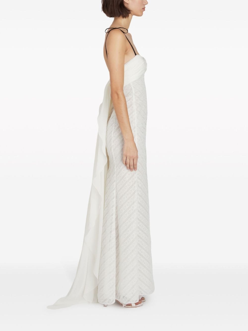 Shop Giambattista Valli Rumi Flower Lace Gown In White