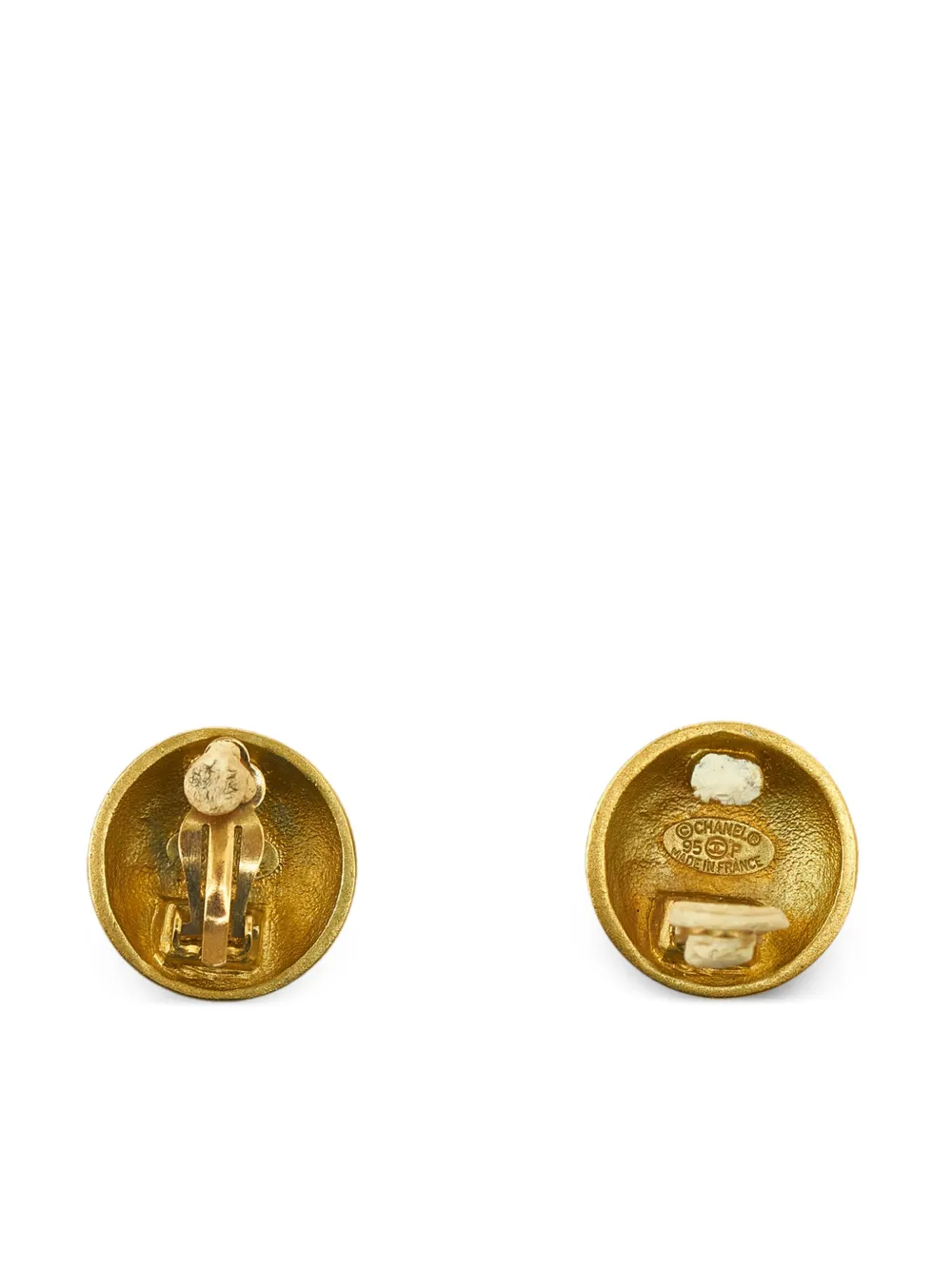 CHANEL Pre-Owned gold-plated CC clip-on earrings - Goud