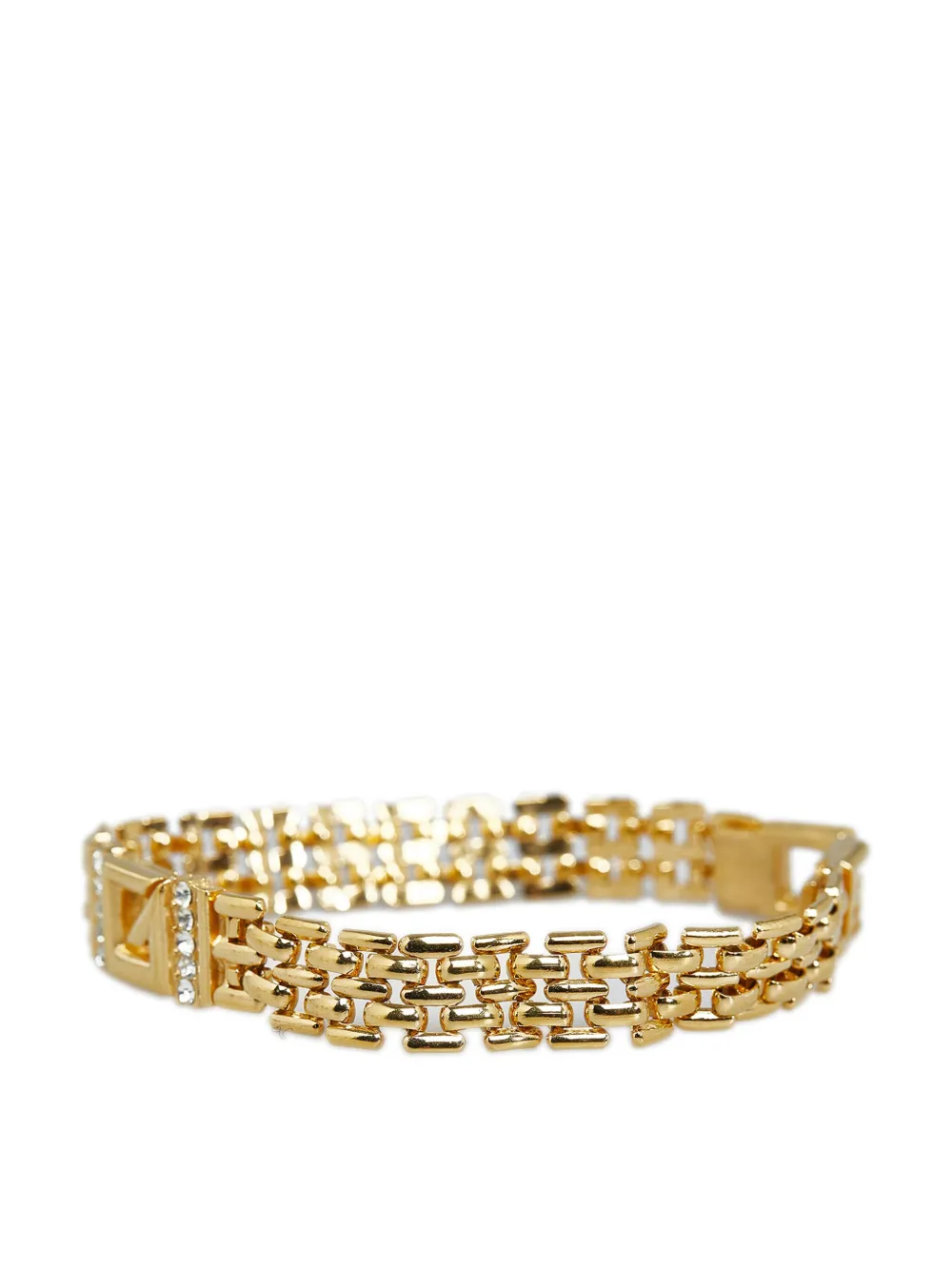 Givenchy Pre-Owned G-plaque rhinestone-embellished bracelet - Goud