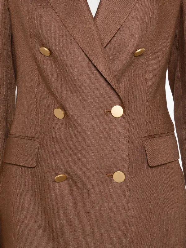 <24ss>TAGLIATORE 最新ロゴ ブラウン リネン ダブルスーツ 48 24ss>TAGLIATORE 最新ロゴ ブラウン リネン ダブルスーツ 48