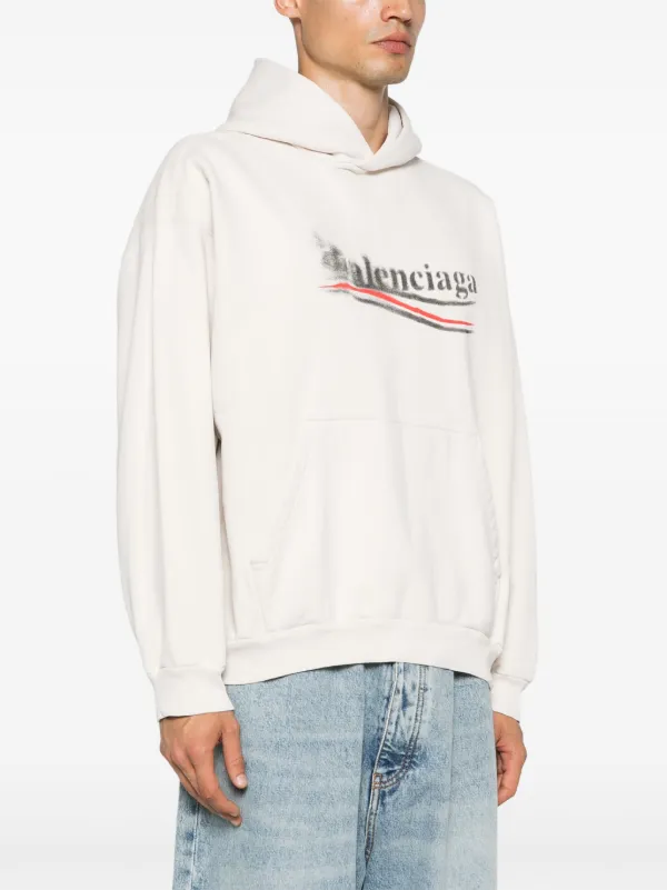 Balenciaga Political Stencil Hoodie | Neutrals | FARFETCH