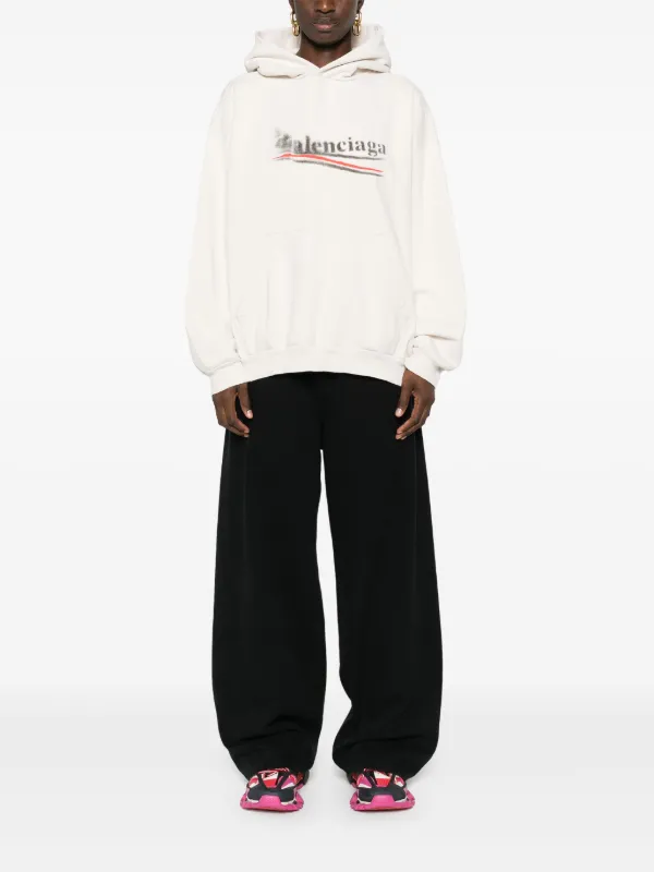 Balenciaga Political Stencil Hoodie | Neutrals | FARFETCH