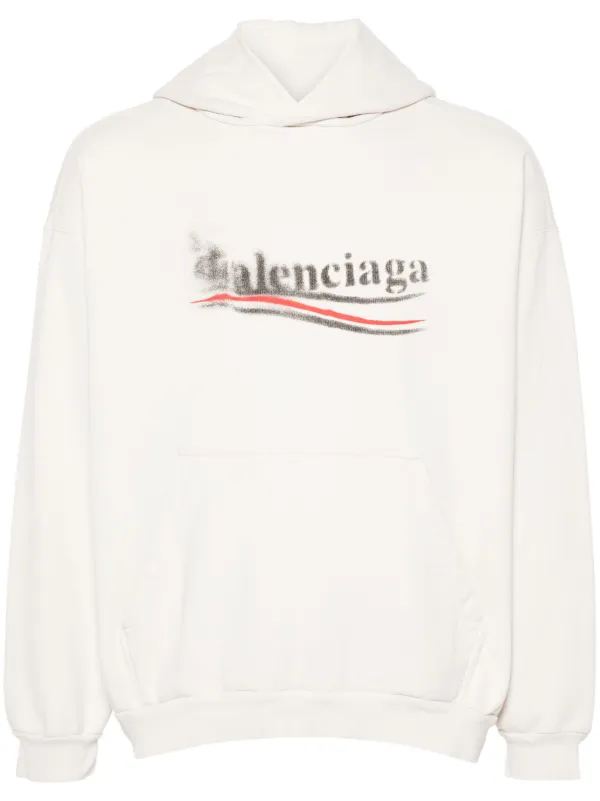 Balenciaga Political Stencil Hoodie Neutrals FARFETCH ZA