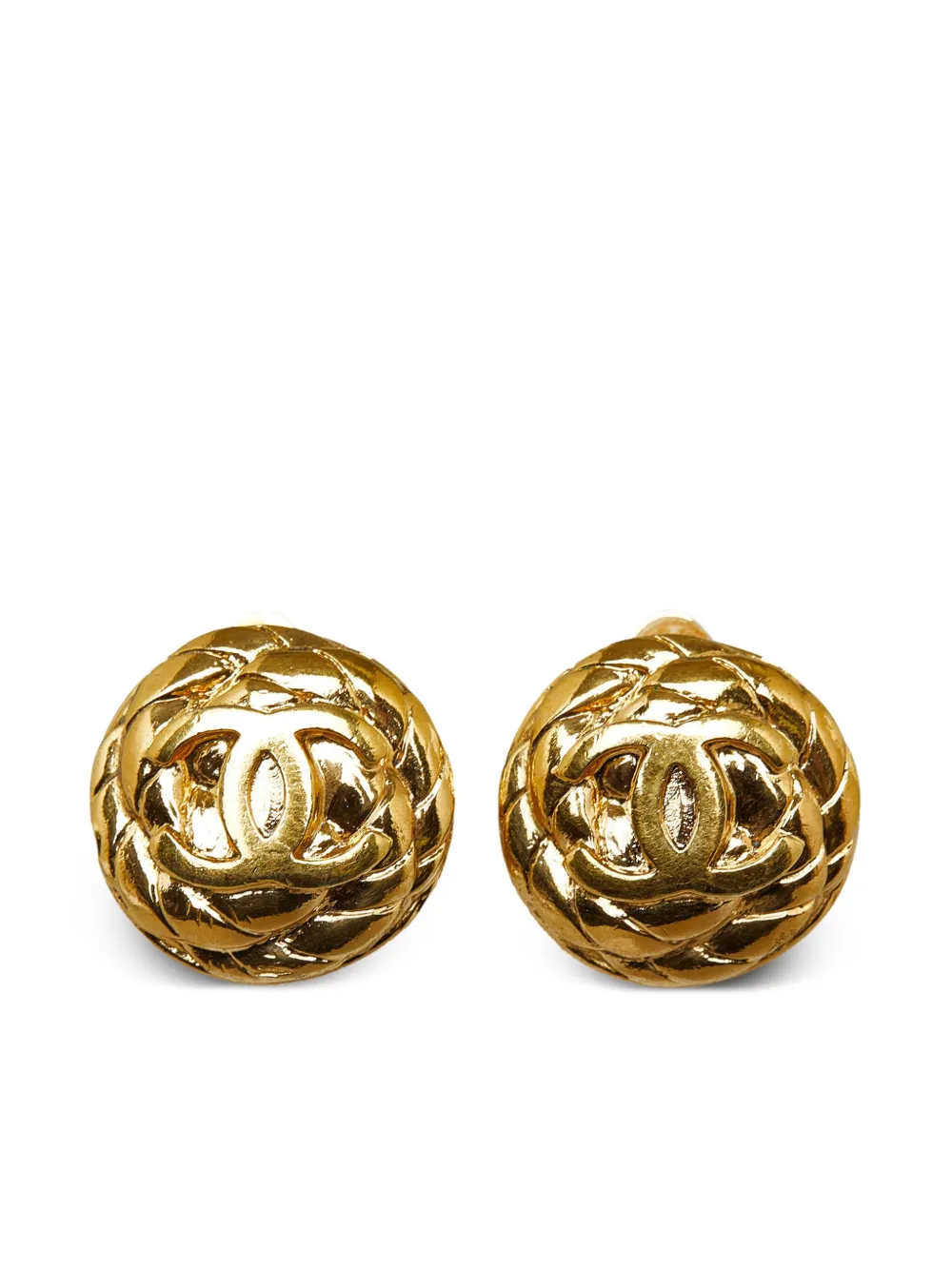 CHANEL Pre-Owned gold-plated CC clip-on earrings