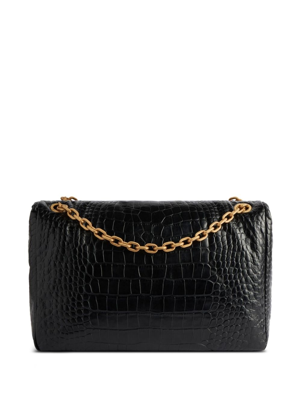 Balenciaga medium Monaco crocodile-effect shoulder bag - Zwart