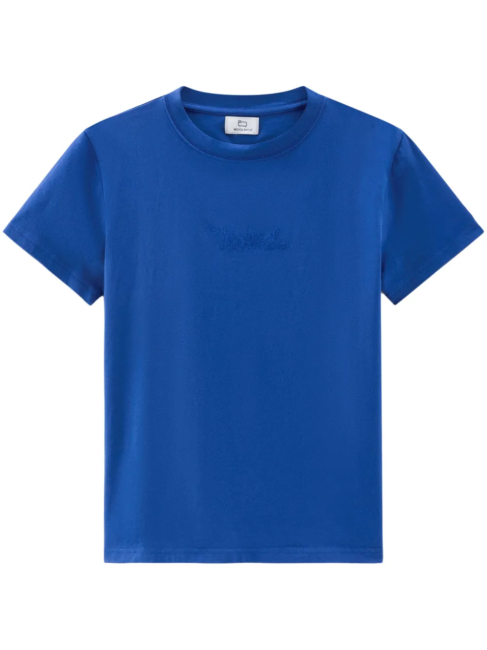 Woolrich Logo-embroidered Cotton T-shirt In Blue