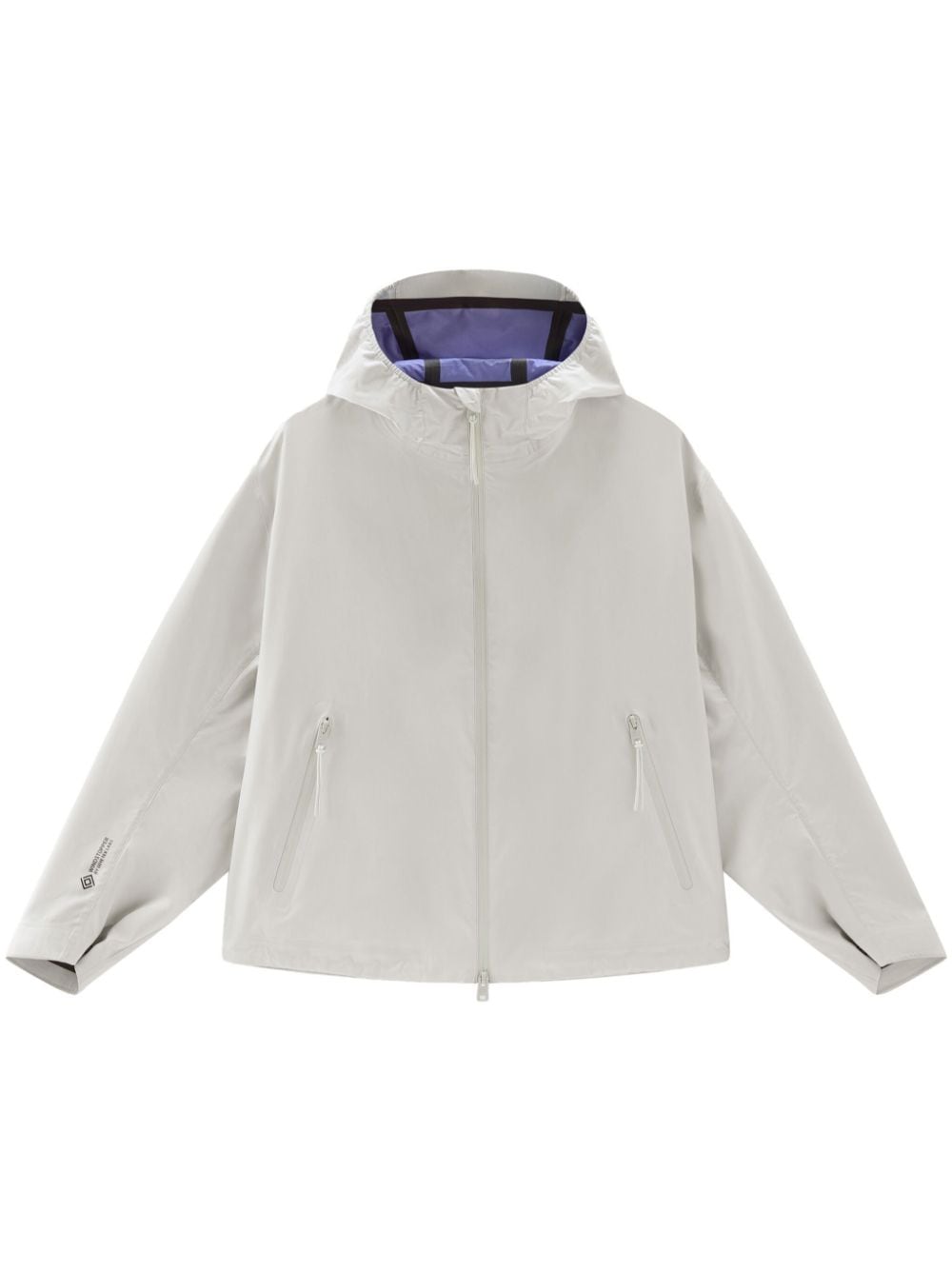 Shop Woolrich Windstopper Gore-tex Hooded Jacket In Neutrals
