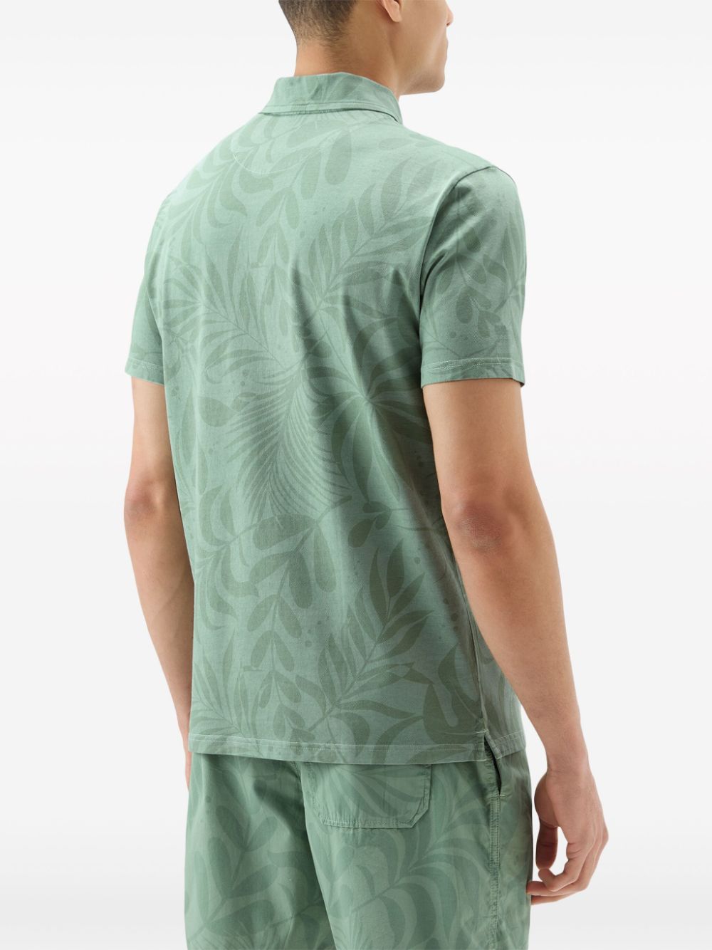 Woolrich Katoenen ooloshirt met tropische print Groen