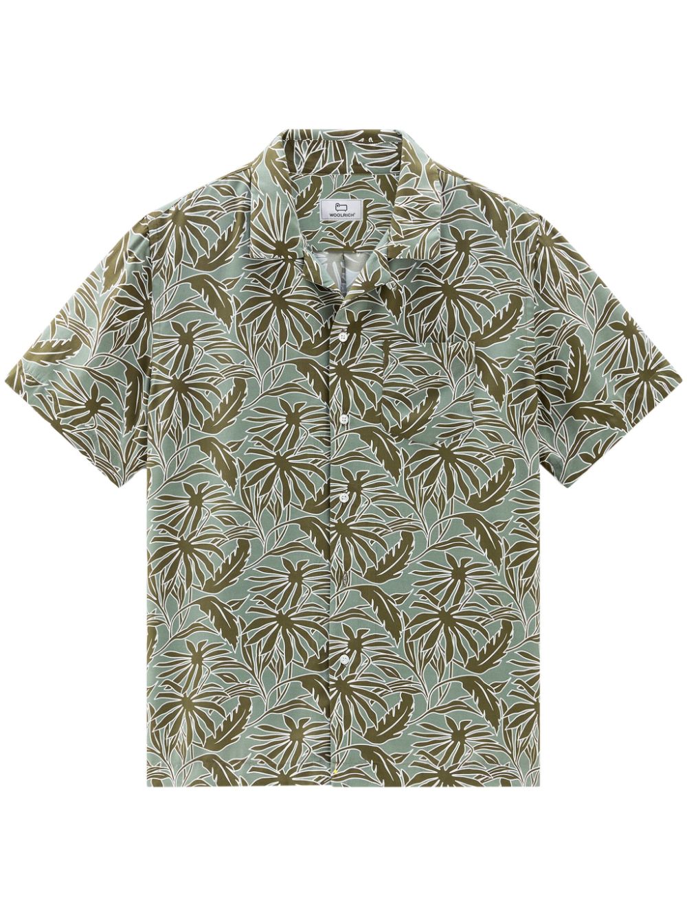 Woolrich Bowlingshirt met tropische print Groen