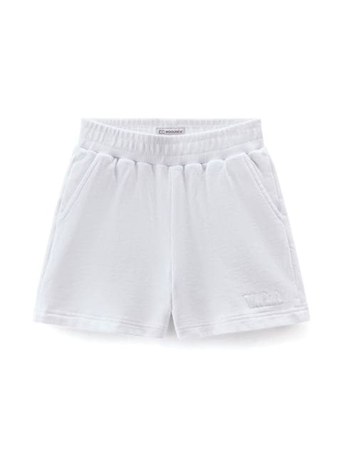 Woolrich Kids logo-embroidered cotton shorts