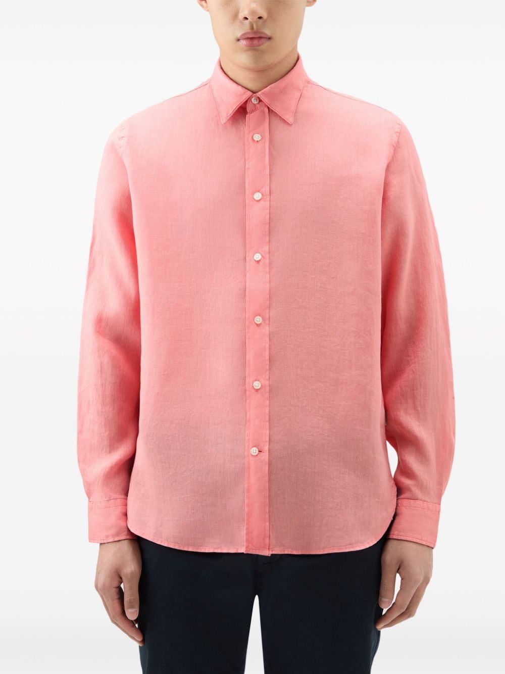 Woolrich Linnen overhemd Roze