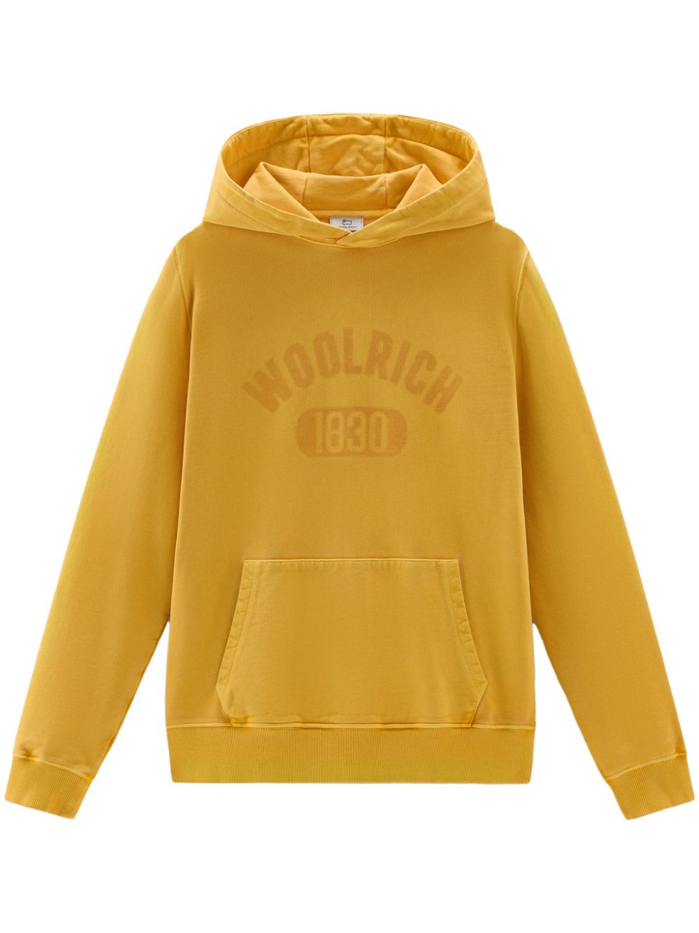 Woolrich Logo-print Cotton Hoodie In Yellow