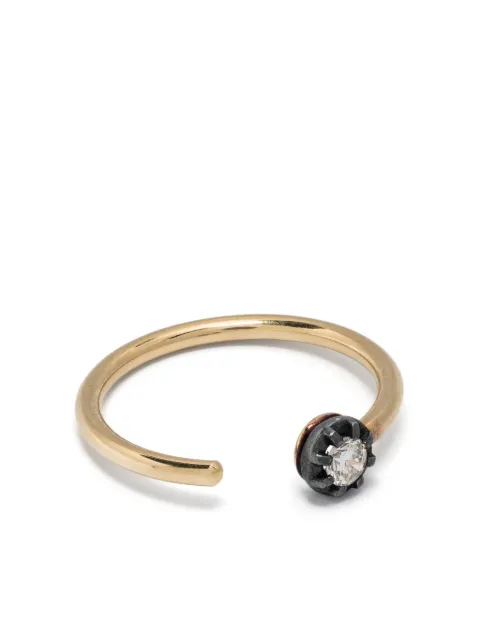 LEANDRA anillo Midnight S en oro amarillo de 18kt con diamantes