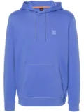 BOSS logo-patch cotton hoodie - Purple