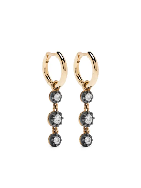 LEANDRA 18kt yellow gold diamond hoop earrings