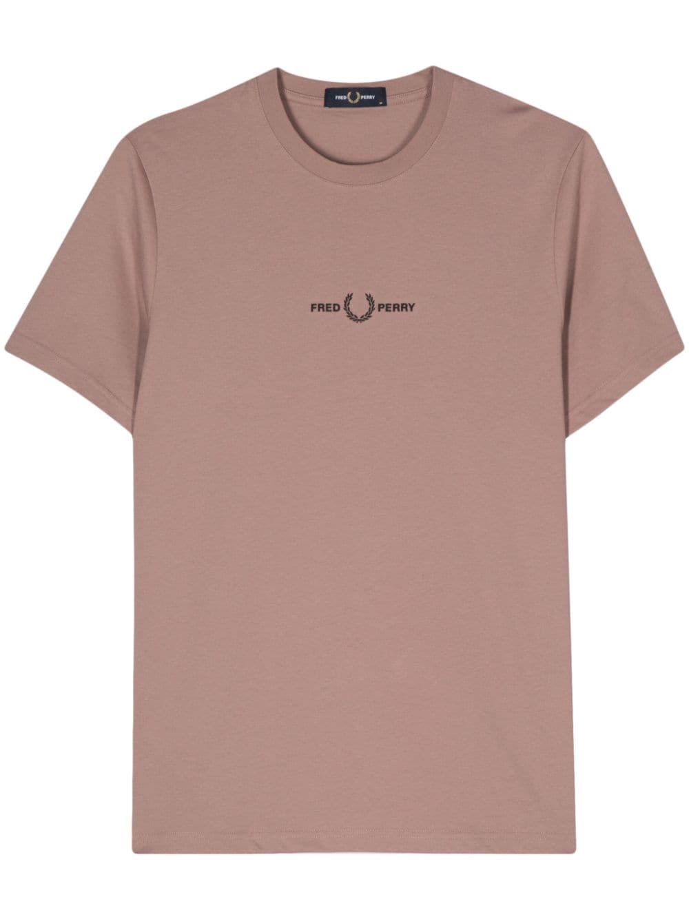 Fred Perry Katoenen T-shirt met geborduurd logo Roze