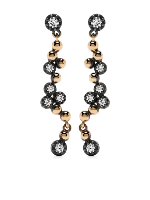 LEANDRA 18kt yellow gold Moni Midnight diamond earrings