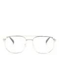 Alexander McQueen Eyewear logo-engraved pilot-frame glasses - Gold