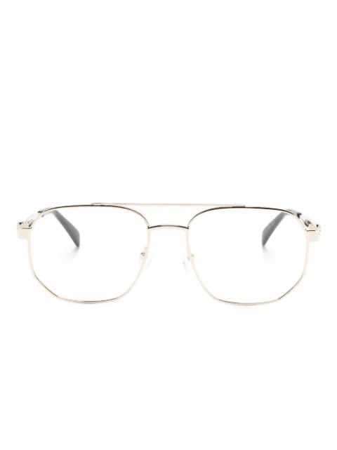 Alexander McQueen Eyewear logo-engraved pilot-frame glasses