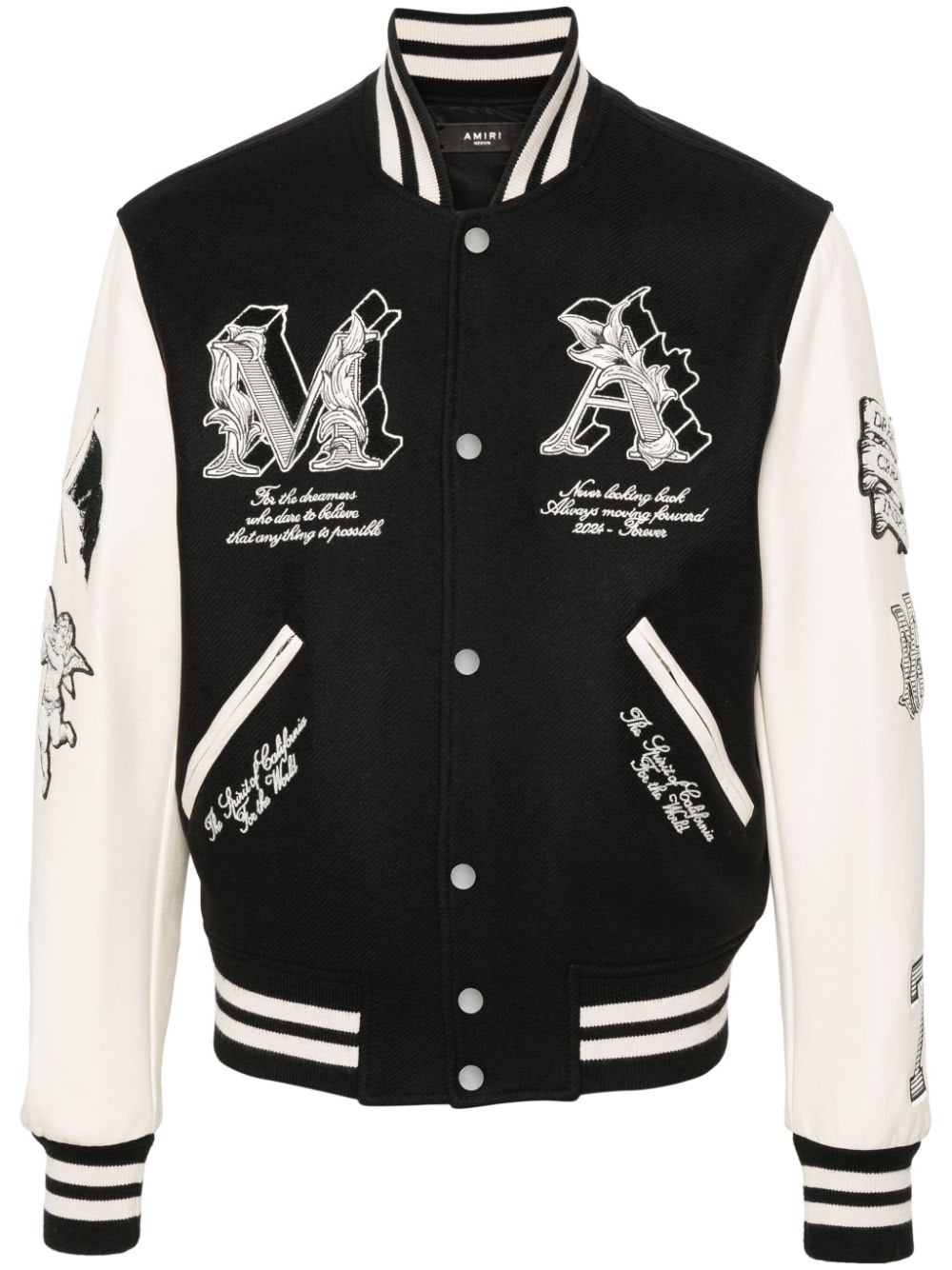 AMIRI PANELLED-DESIGN BOMBER JACKET