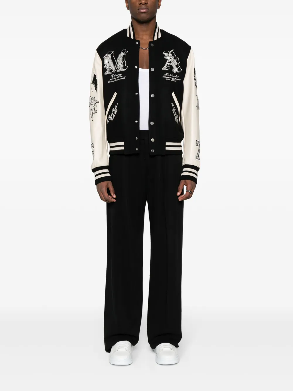 Shop Amiri Panelled-design Bomber Jacket In Black