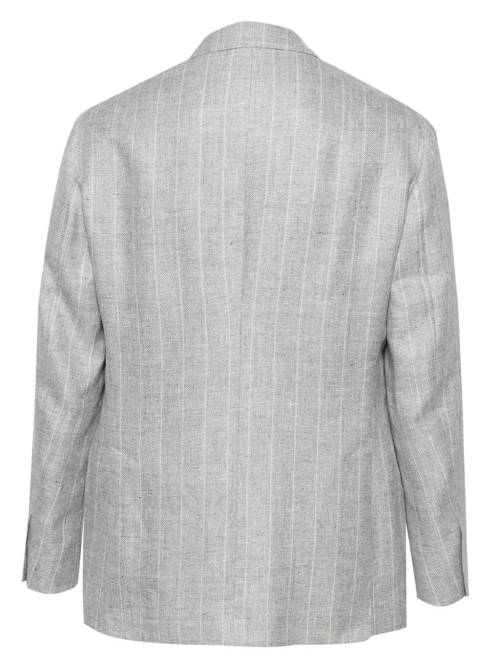 Shop Brunello Cucinelli Striped Single-breasted Suit In Grey