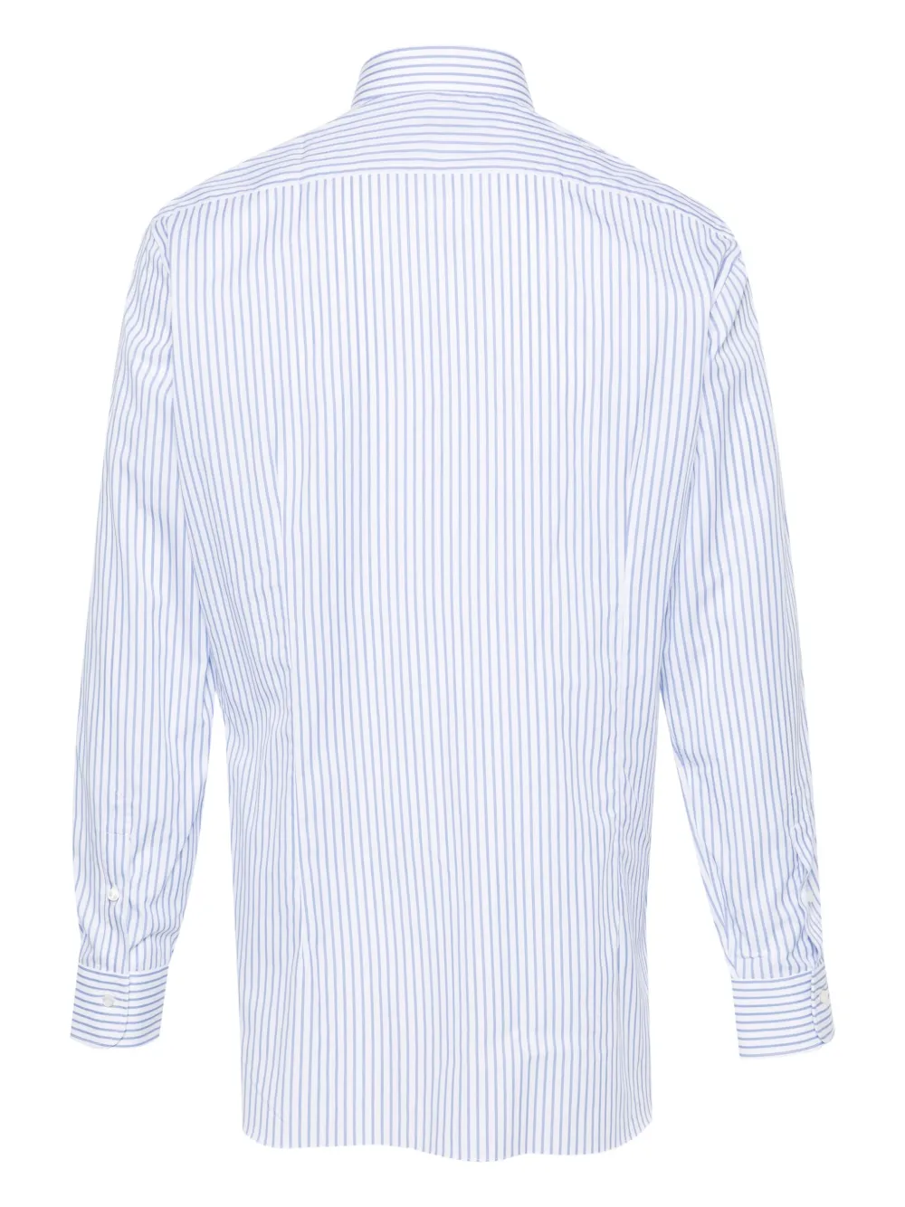 Shop Barba Striped Poplin Shirt In White