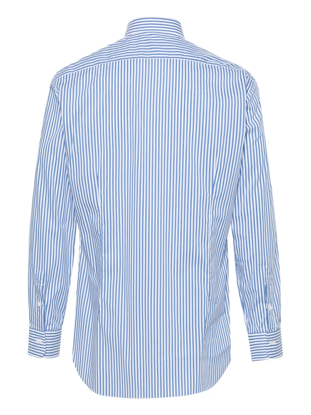 Barba striped poplin shirt - Blauw
