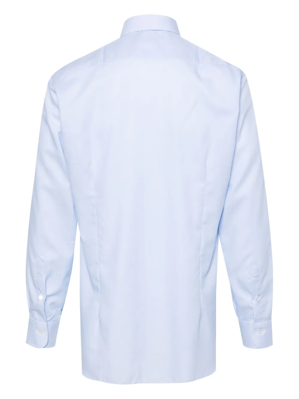 Barba textured cotton shirt - Blauw