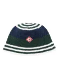 Casablanca logo-appliqué crochet bucket hat - Blue