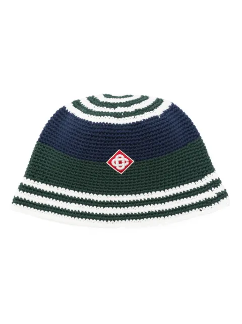 Casablanca logo-appliqué crochet bucket hat