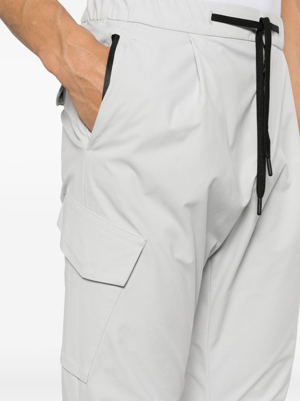 Shop Herno Drawstring Straight-leg Trousers In Grey