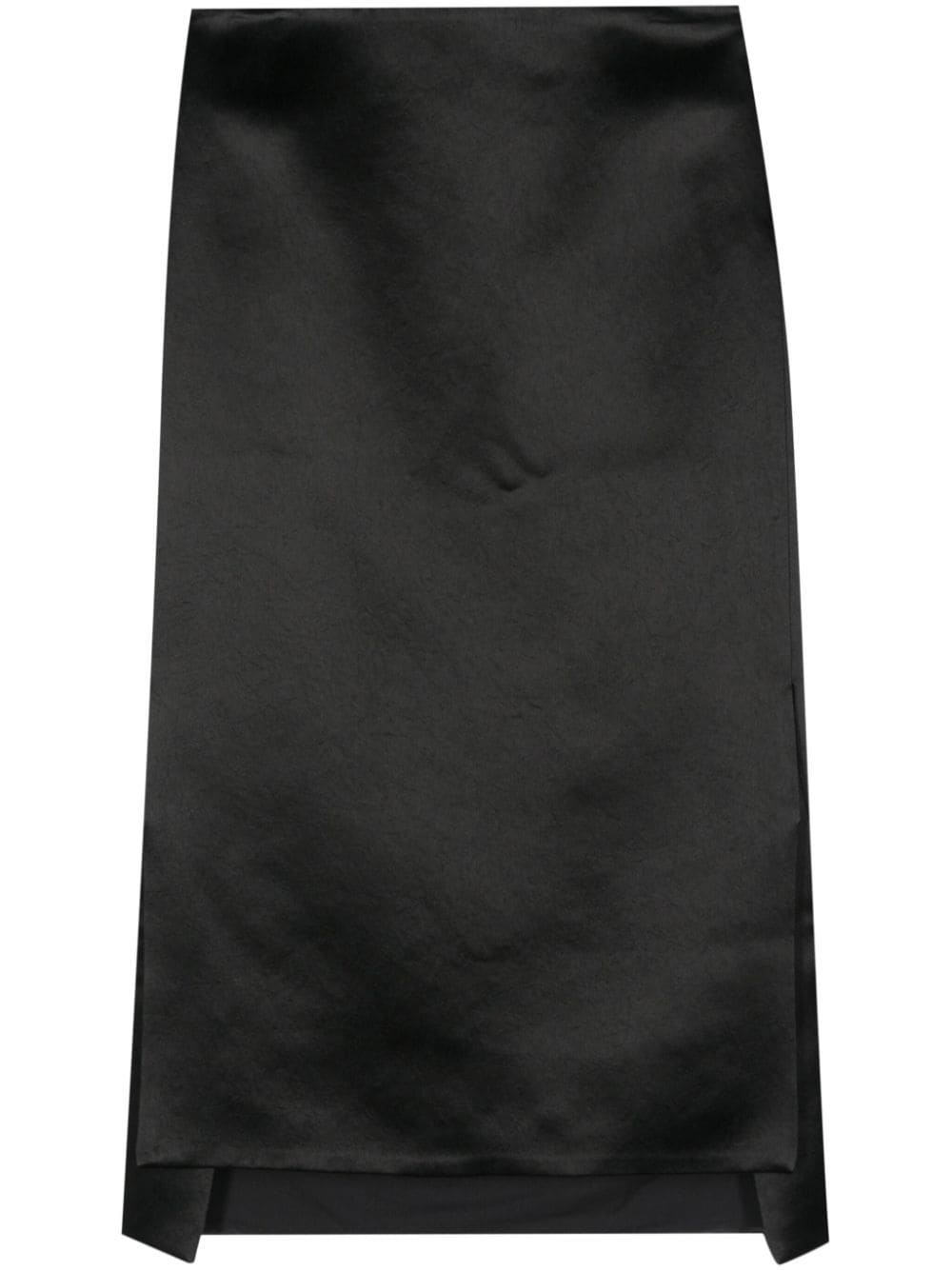 Sportmax Satin Midi Skirt In Black