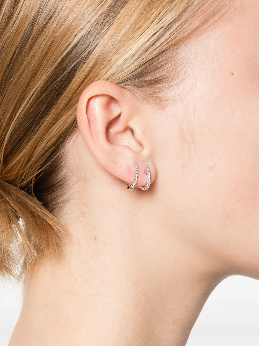 GOLD & ROSES 18kt witgouden Jardín de Aire oorbellen met diamant - Zilver